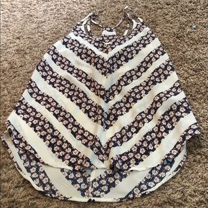 Floral print flowy tank top